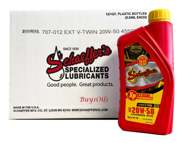 Schaeffer 0707-012 Extreme V-Twin Synthetic Plus Racing Oil 20W-50 (12-Quarts)