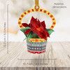 3D Pop-Up Christmas Card – Poinsettia Baubles Card and Decorative Hanging Ornament – Luxury Holiday Card for Family, Kids, Someone Special