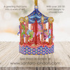 3D Pop-Up Christmas Card –  Carousel Baubles Card and Decorative Hanging Ornament – Luxury Holiday Card for Family, Kids, Someone Special
