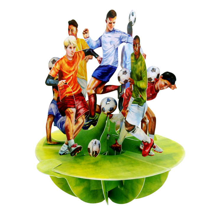 3D Pop-Up Card - Soccer Pirouette Card - Luxury Greetings Card for Him, Dad, Family, Birthday, Any Occasion
