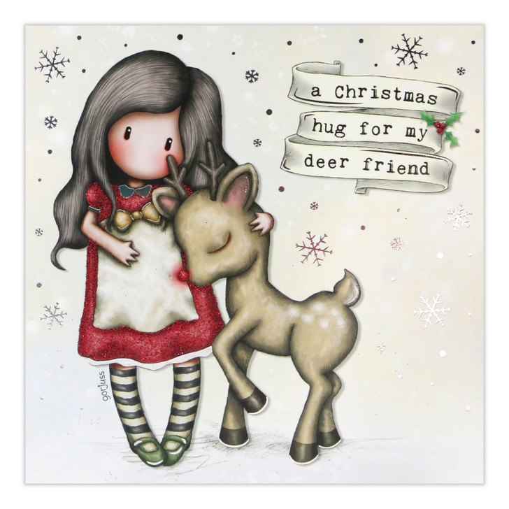 XGJ011 – Gorjuss Christmas Collection - A Christmas Hug For My Deer Friend (Rudolph)