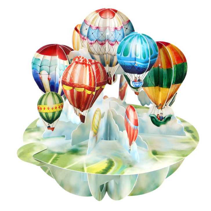 3D Pop-Up Card - Hot Air Balloons Spinning Pirouette Card - Luxury  Greetings Card For Kids, For Him, For Her, For Birthday, For Father's Day