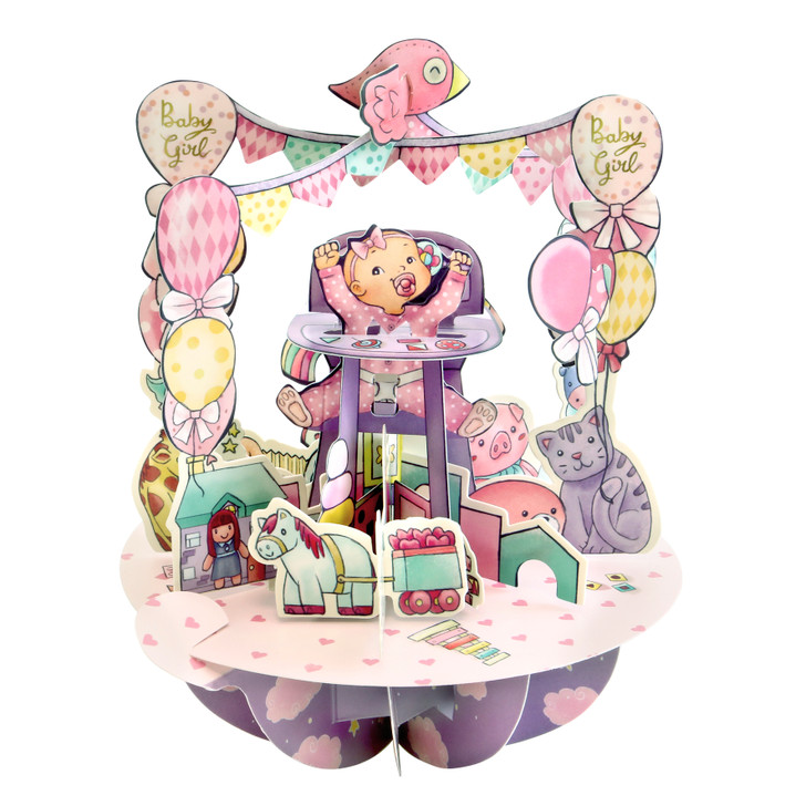 PS091 - Pirouettes Card - Baby Girl
