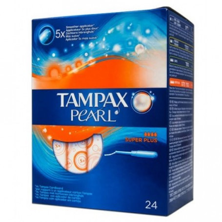 Tampax pearl tampón 100%algodón super plus 24 U