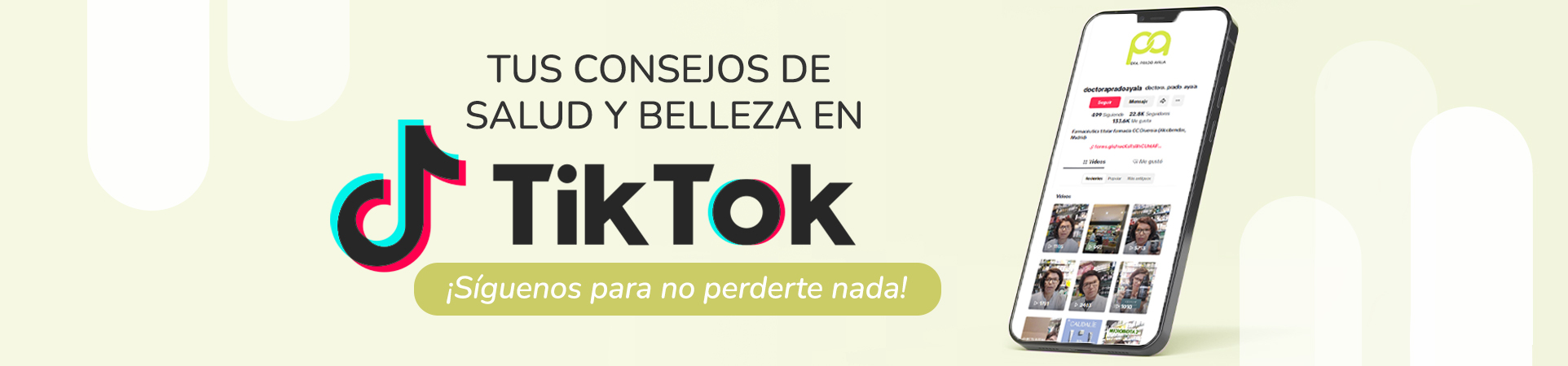 Síguenos en Tiktok, Farmacia Dra. prado ayala