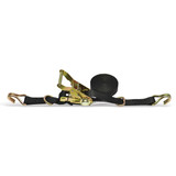 1" x 16' HD Ratchet Strap w/ Wire Hooks & Floating D-Rings