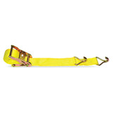 2" X 12' Series F, E or A Ratchet Strap w/ Wire Hooks - Yellow
