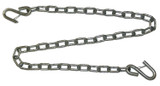 5/16" x 5' G30 Chain w/ 2 Safety Latch "S" Hooks - Bright Zinc