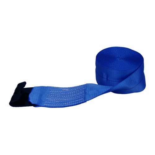 4" x 30' Winch Strap w/ Flat Hook - Blue