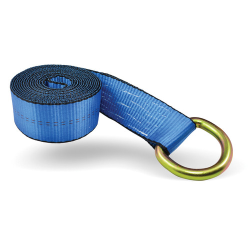 2" x 10' Lasso Strap w/ Circle D-Ring (Wraps Around Tire) - Blue