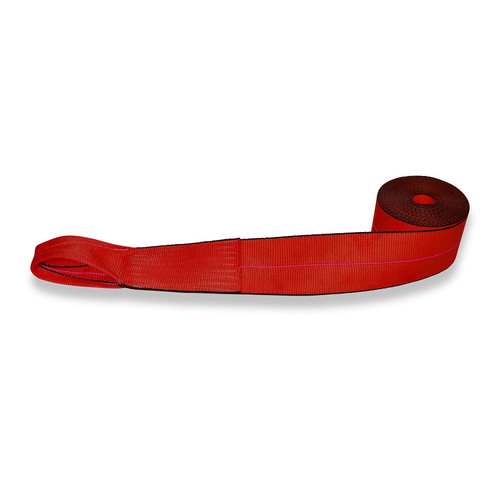 4" x 30' Winch Strap w/ Sewn Loop - Red