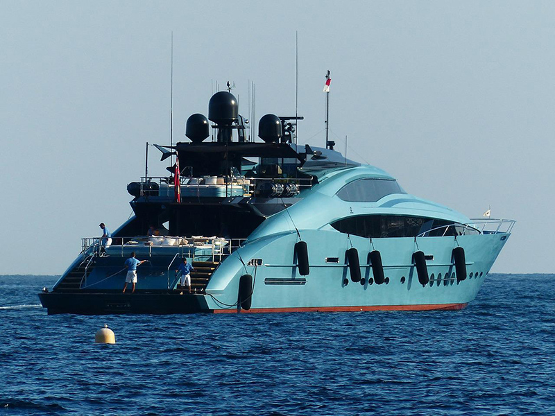 a luxury yacht sailing in the ocean