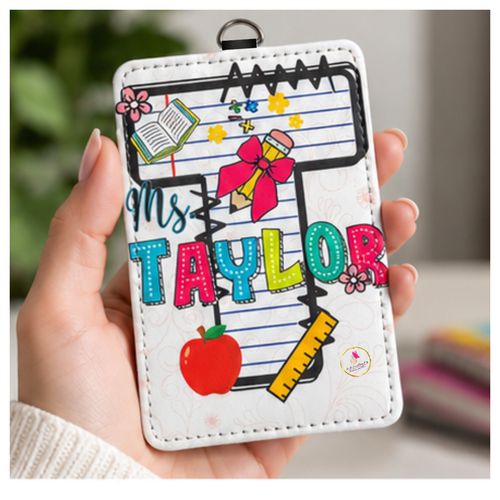 Personalized Teacher ID Badge Holder