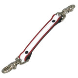 Boston Leather Red Leather Reflective Anti-Sway Strap