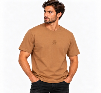 Viramano Men’s Camel Crew-Neck T-Shirt