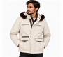 Viramano Men’s Ivory Utility Jacket with Plush Collar