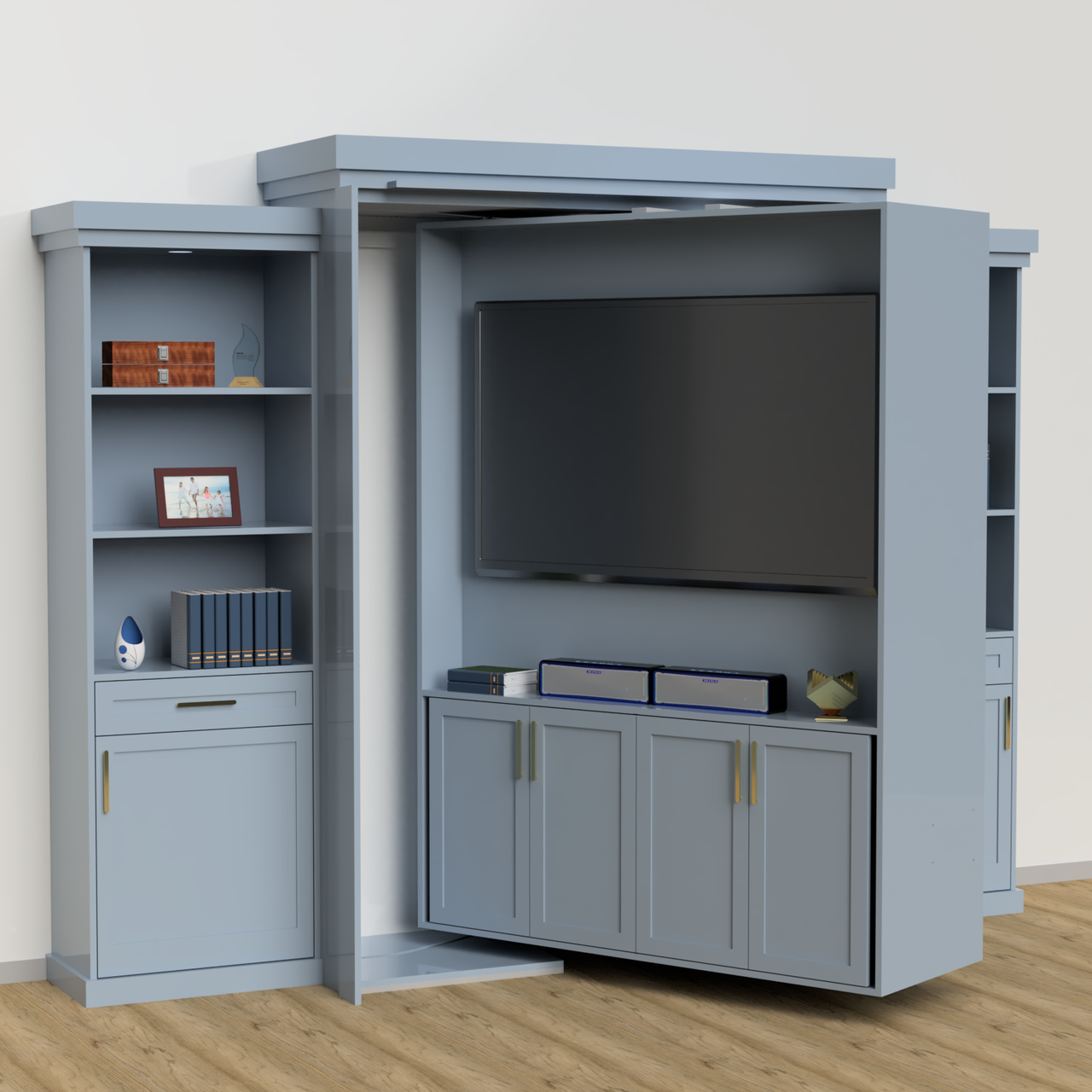 An innovative and stylish revolving murphy bed