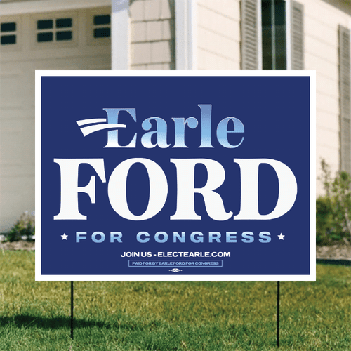 Earle Ford - Navy (24" x 18" Coroplast Yard Sign)