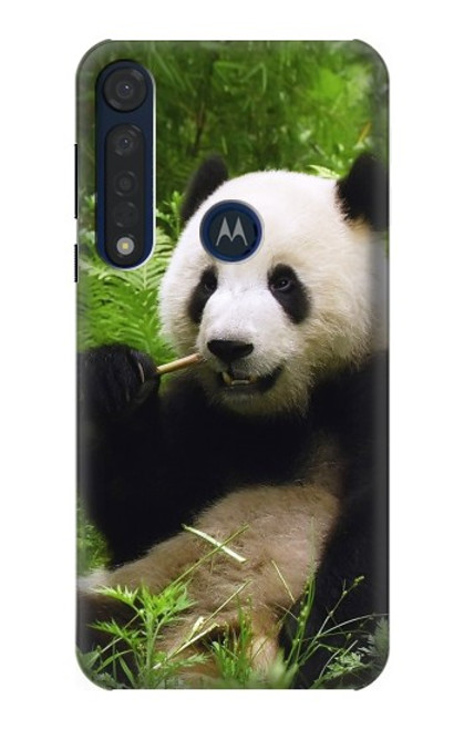 S1073 Panda Enjoy Eating Funda Carcasa Case para Motorola Moto G8 Plus