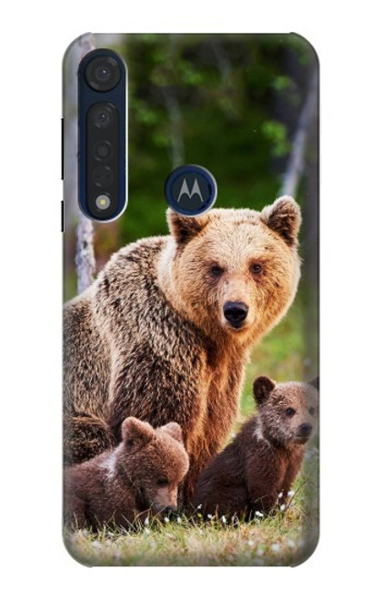 S3558 Bear Family Funda Carcasa Case para Motorola Moto G8 Plus