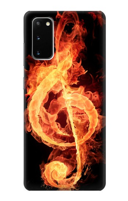 S0493 Music Note Burn Funda Carcasa Case para Samsung Galaxy S20