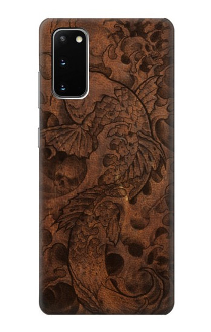 S3405 Fish Tattoo Leather Graphic Print Funda Carcasa Case para Samsung Galaxy S20