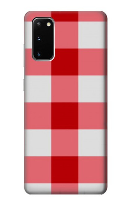 S3535 Red Gingham Funda Carcasa Case para Samsung Galaxy S20