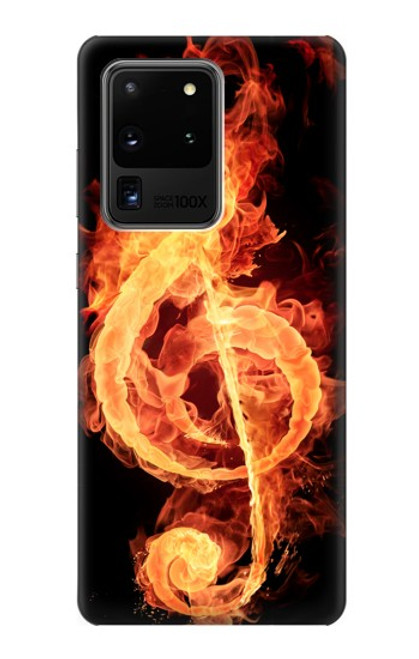 S0493 Music Note Burn Funda Carcasa Case para Samsung Galaxy S20 Ultra
