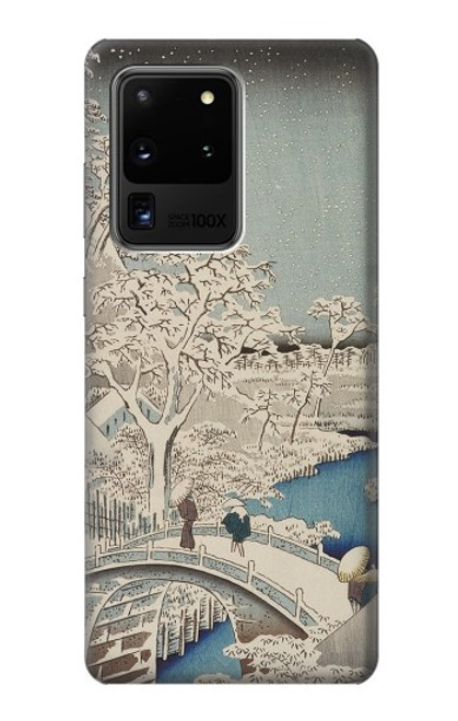 S3350 Utagawa Hiroshige Drum Bridge Yuhi Hill in Meguro Funda Carcasa Case para Samsung Galaxy S20 Ultra