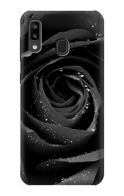 S1598 Black Rose Funda Carcasa Case para Samsung Galaxy A20, Galaxy A30