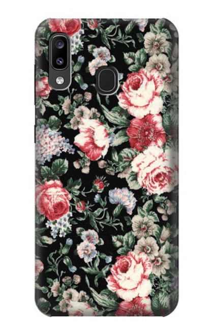 S2727 Vintage Rose Pattern Funda Carcasa Case para Samsung Galaxy A20, Galaxy A30