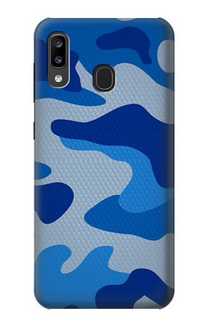 S2958 Army Blue Camo Camouflage Funda Carcasa Case para Samsung Galaxy A20, Galaxy A30