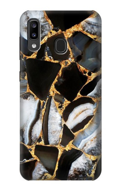 S3419 Gold Marble Graphic Print Funda Carcasa Case para Samsung Galaxy A20, Galaxy A30