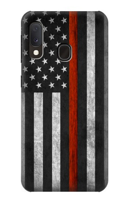 S3472 Firefighter Thin Red Line Flag Funda Carcasa Case para Samsung Galaxy A20e