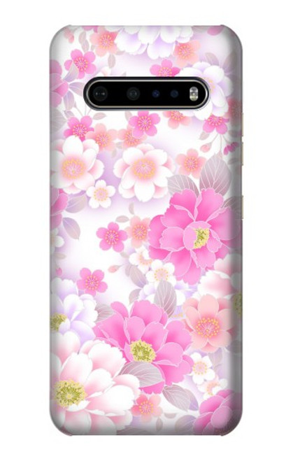 S3036 Pink Sweet Flower Flora Funda Carcasa Case para LG V60 ThinQ 5G