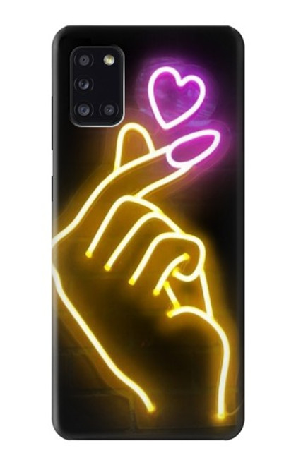 S3512 Cute Mini Heart Neon Graphic Funda Carcasa Case para Samsung Galaxy A31
