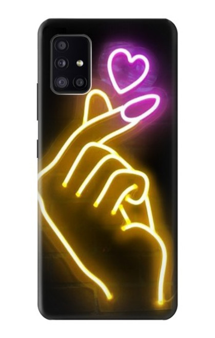 S3512 Cute Mini Heart Neon Graphic Funda Carcasa Case para Samsung Galaxy A41