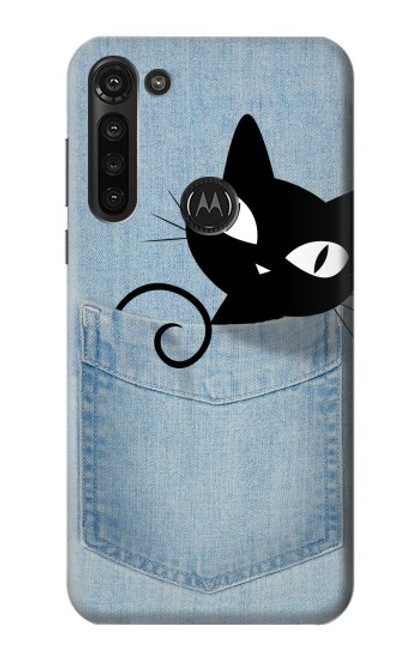 S2641 Pocket Black Cat Funda Carcasa Case para Motorola Moto G8 Power