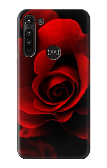 S2898 Red Rose Funda Carcasa Case para Motorola Moto G8 Power