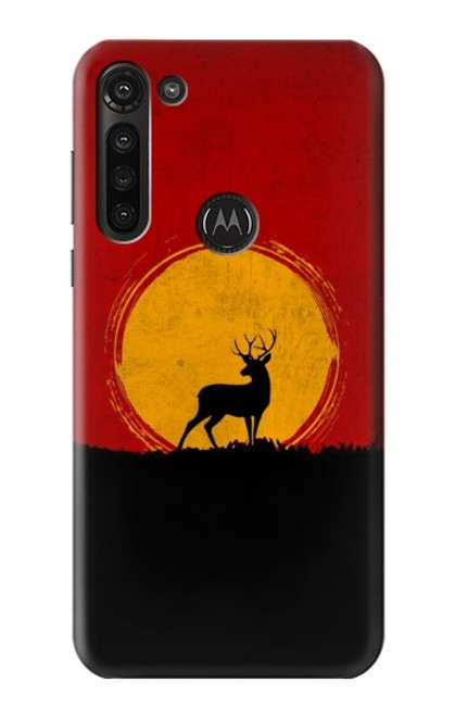 S3513 Deer Sunset Funda Carcasa Case para Motorola Moto G8 Power