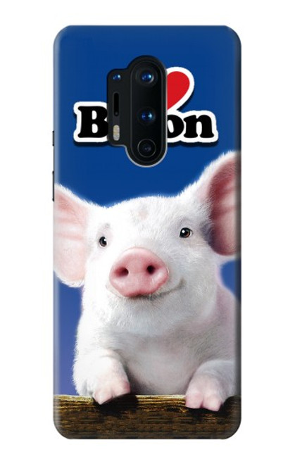 S0608 I Love Bacon Cute Baby Pig Funda Carcasa Case para OnePlus 8 Pro