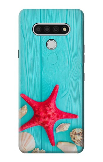 S3428 Aqua Wood Starfish Shell Funda Carcasa Case para LG Stylo 6