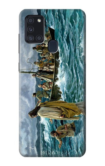 S1722 Jesus Walk on The Sea Funda Carcasa Case para Samsung Galaxy A21s