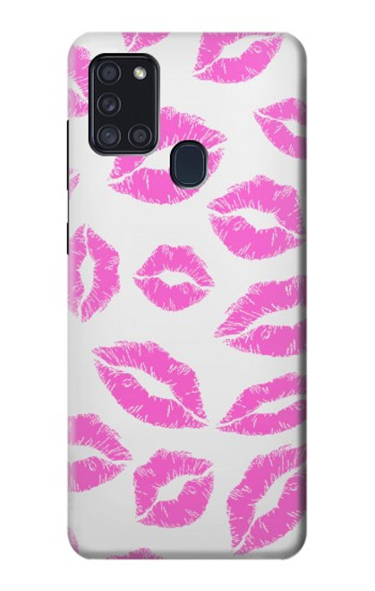 S2214 Pink Lips Kisses Funda Carcasa Case para Samsung Galaxy A21s