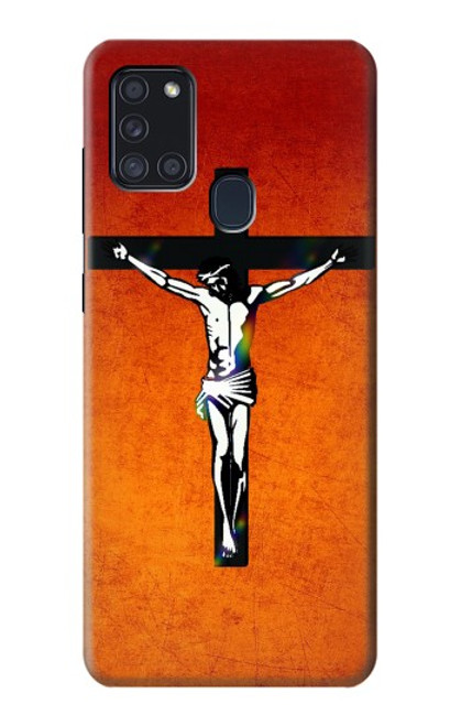 S2421 Jesus Christ On The Cross Funda Carcasa Case para Samsung Galaxy A21s