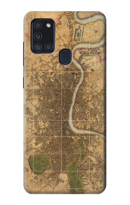 S3230 Vintage Map of London Funda Carcasa Case para Samsung Galaxy A21s