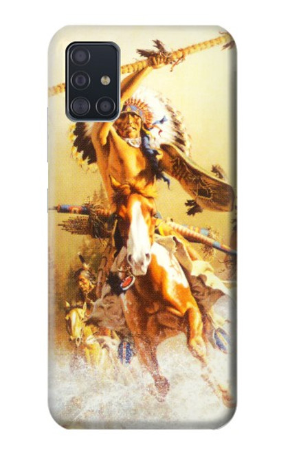 S1087 Red Indian Warrior Funda Carcasa Case para Samsung Galaxy A51 5G