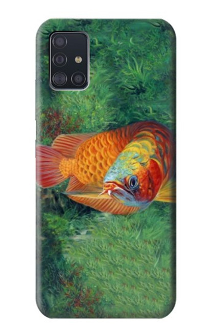 S1157 Red Arowana Fish Funda Carcasa Case para Samsung Galaxy A51 5G