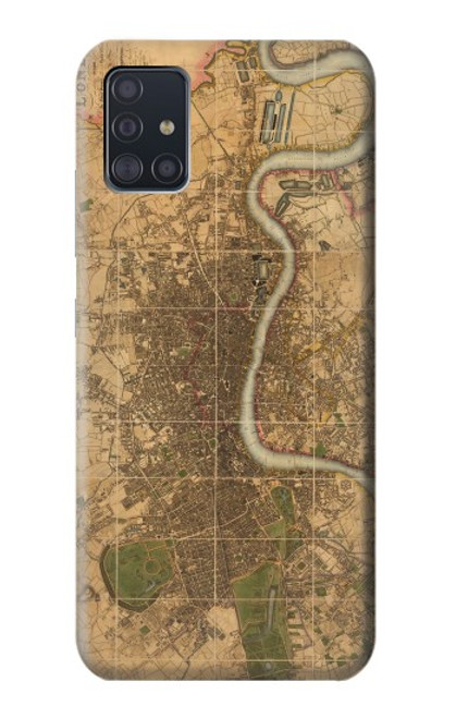 S3230 Vintage Map of London Funda Carcasa Case para Samsung Galaxy A51 5G