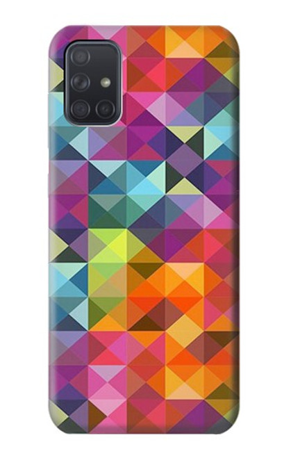 S3477 Abstract Diamond Pattern Funda Carcasa Case para Samsung Galaxy A71 5G